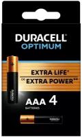 Батарейка алкалиновая Duracell OPTIMUM, AAA, LR03-4BL, 1.5В, блистер, 4 шт