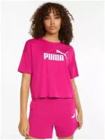 Футболка, PUMA ESS Cropped Logo Tee, Женская, размер S; Festival Fuchsia