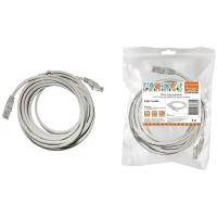 Патч-корд народный U/UTP Cat 5e 4PR 24AWG PVC, литой 5 м, серый