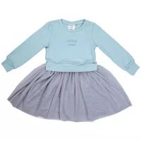 Платье детское Amarobaby LITTLE MISS, голубой, размер 110