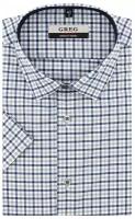 Рубашка мужская короткий рукав GREG 325/207/2123/ZN/1 STRETCH, Прилегающий силуэт / Super Slim fit, цвет Серый, рост 174-184, размер ворота 44