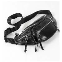 Женская кожаная поясная сумка 1840 Блек