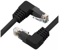 GCR Патч-корд 20.0m UTP кат.5e, черный, верхний/нижний угол, литой, ethernet high speed, RJ45, T568B