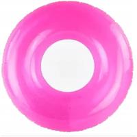Круг надувной BUBBLE прозрачный розовый неон 76 см INTEX 59260