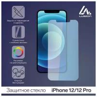 Защитное стекло 2.5D LuazON для iPhone 12/12 Pro, полный клей, 0.26 мм, 9Н