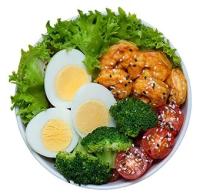 Уже Готово салат-боул Кето с креветками и яйцом, 220 г