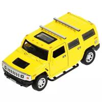 Машинка Технопарк Hummer H2 жёлтый 12 см, открываются двери и багажник