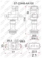 ST22448AA100 SAT Катушка зажигания NISSAN C35/R34/Y34 RB20DE/RB25DE# 97-