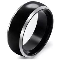 Кольцо 2beMan, размер 21, черный, серебряный