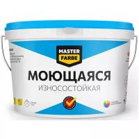 Краска моющаяся Masterfarbe износостойкая, матовое покрытие, белая, 14 кг