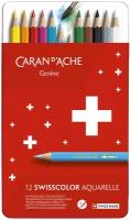 Акварельные карандаши Caran d`Ache Набор карандашей акварельных Caran d’Ache Swisscolor, 12цв. (мет.коробка)