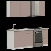 Кухонный гарнитур, кухня прямая Pragma Elinda 162 см (1,62 м), со столешницей, ЛДСП, пыльный розовый
