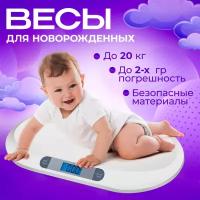 Весы для новорожденных, детские электронные для взвешивания детей до 20 кг