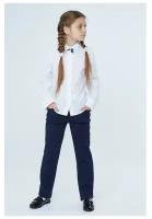 Школьная блузка для девочки, цвет белый, рост 128 см