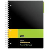 Бизнес-тетрадь SMARTBOOK (А4, 120л, клетка, спираль, разд, карман, жел-зеленый)