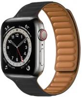 Силиконовый ремешок на магнитной застежке для Apple Watch Series 1-8 - 42/44/45 мм (черный)