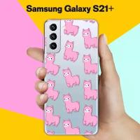 Силиконовый чехол на Samsung Galaxy S21+ Узор из лам / для Самсунг Галакси С21 Плюс