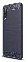 Накладка силиконовая для Samsung Galaxy A50 (2019) A505 под карбон и сталь синяя