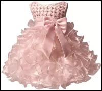 Платье для девочки красивое нарядное пышное розового цвета размер 98/Пышное праздничное платье в подарок для маленькой девочки