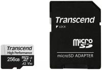 Карта памяти 256GB Transcend 330S UHS-I Class U3 V30 A2, чтение до 100Мб/с, запись до 85Мб/с, с адаптером