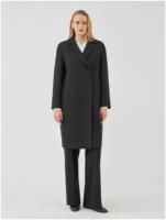 Пальто-кокон Pompa демисезонное, шерсть, силуэт прямой, средней длины, размер 46/170, черный