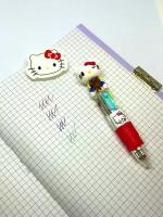 Подарочный канцелярский набор мини ручка 4 цвета (10 см) и ластик любимые герои аниме друзья HELLO KITTY/Хелло Китти