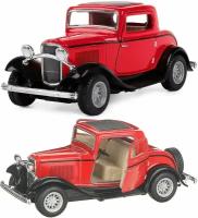 Машинка металлическая Kinsmart 1:34 «1932 Ford 3-Window Coupe» KT5332D инерционная / Красный