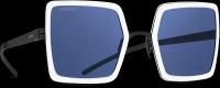 Титановые солнцезащитные очки GRESSO Rodeo Drive - квадратные / синие монолитные / кант белый