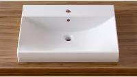 Врезная раковина в ванную Lavinia Boho Bathroom Sink 33311012: умывальник из фарфора 60 см, прямоугольный, цвет глянцевый белый