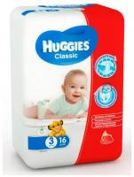 Huggies Classic Подгузники 3 4-9кг. 16шт