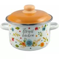 Кастрюля Appetite Floral kitchen 6RD161M 2.0л эмаль