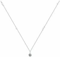 Колье Diamant online, серебро, 925 проба, фианит, жемчуг Swarovski синтетический