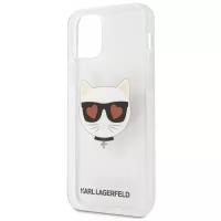Чехол Lagerfeld для iPhone 12/12 Pro (6.1) PC/TPU Choupette Head Hearts Hard Transp