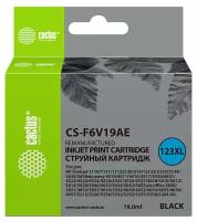 Картридж Cactus CS-F6V19AE 123XL черный, для HP DeskJet 1110/1111/1112/2130, ресурс до 480 страниц