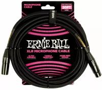 ERNIE BALL 6392 кабель микрофонный, оплетеный, XLR XLR, 6 м, черный