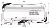 Стекло Заднее С Обогревом Renault Kangoo 08- XYG арт. KANGOO-08 RW/H/X