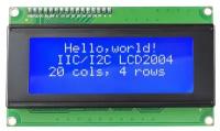 ЖК индикатор / дисплей 2004 с преобразователем IIC/I2C/TWI/SPI для Arduino (Ардуино) (Н)