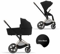 Детская коляска 2 в 1, Cybex Priam IV, рама Rosegold/текстиль Onix Black