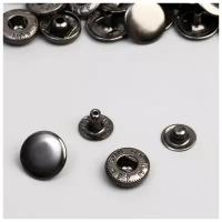 Кнопка установочная Альфа железная d = 15 мм цвет чёрный никель