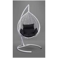 Подвесное кресло-кокон SEVILLA белый + каркас ( черная подушка)