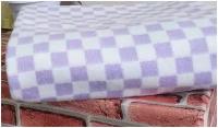 Одеяло байковое 140х205 сиреневая клетка пл.420гр.(ОБ-200)