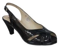 Туфли PieSanto женские (арт 2258) открытые черные из натуральной лаковой кожи
