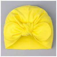Чалма для девочки с бантом А.00-0024492, цвет желтый, размер 47-50 см 7769903