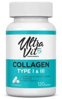 UltraVit Supplements Collagen Type I & III капс., 120 шт