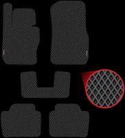 Автомобильные коврики EVA для BMW 3 VI F30 полный привод (2011-2019), чёрные с чёрным кантом, ячейка - ромб