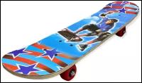 Скейт борд детский деревянный 59*14 см / пенни борд / лонгборд / skateboard / мини круизер голубой