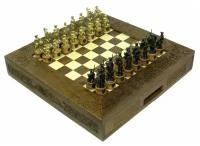 Шахматы исторические эксклюзивные Полтавское сражение с чернеными фигурами из цинкового сплава 999-RTS-01 X