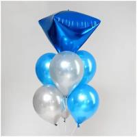 Букет из шаров «Стильный», синий, латекс, фольга, набор 7 шт