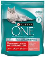 Purina One Сухой корм для стерилизованных кошек, с лососем и пшеницей (750 г)