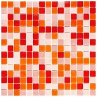 Мозаика Alma CES-187-m из глянцево-матового (микс) цветного стекла размер 32.7х32.7 см чип 20x20 мм толщ. 4 мм площадь 0.107 м2 на сетке